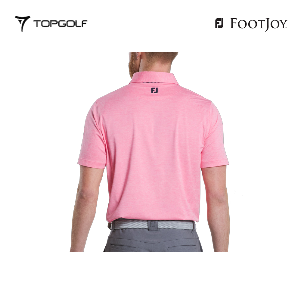 FOOTJOY POLO 32578 FS HTHR LSL LATTICE TRIM PINK