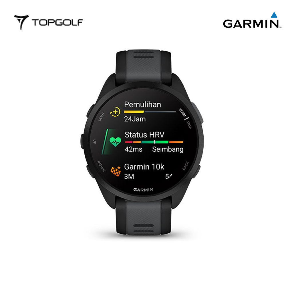 GARMIN Forerunner 165 – GPS Running Smartwatch 43 mm (Black/Slate)