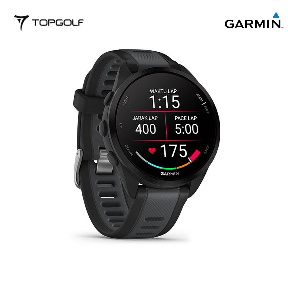 GARMIN Forerunner 165 – GPS Running Smartwatch 43 mm (Black/Slate)
