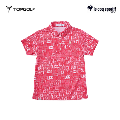 LE COQ POLO WOMEN LG5SHS10L30TH SHORT SLEEVE ALL-OVER RED