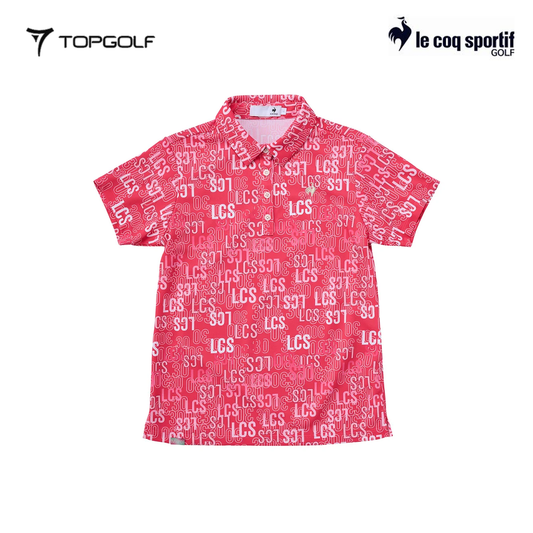 LE COQ POLO WOMEN LG5SHS10L30TH SHORT SLEEVE ALL-OVER RED