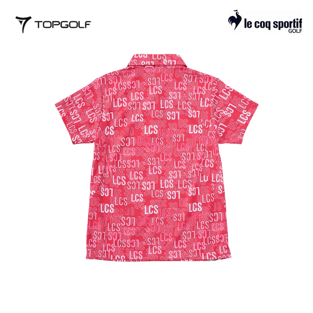 LE COQ POLO WOMEN LG5SHS10L30TH SHORT SLEEVE ALL-OVER RED