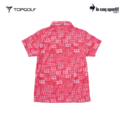 LE COQ POLO WOMEN LG5SHS10L30TH SHORT SLEEVE ALL-OVER RED