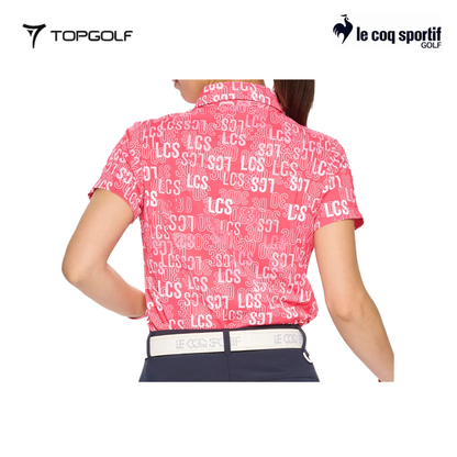 LE COQ POLO WOMEN LG5SHS10L30TH SHORT SLEEVE ALL-OVER RED