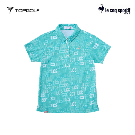 LE COQ POLO WOMEN LG5SHS10L30TH SHORT SLEEVE ALL-OVER EMERALD