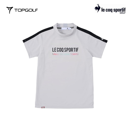 LE COQ POLO WOMEN LG5SHS53L 30TH MOCK NECK SHORT GRAY