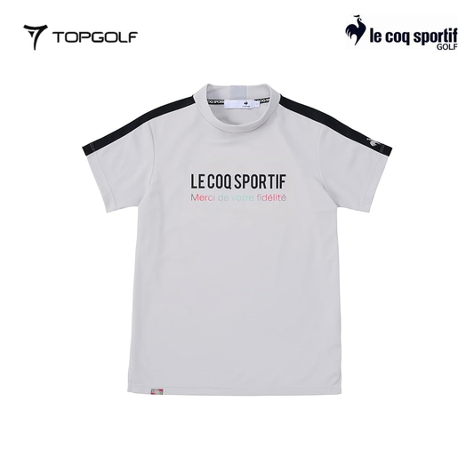 LE COQ POLO WOMEN LG5SHS53L 30TH MOCK NECK SHORT GRAY