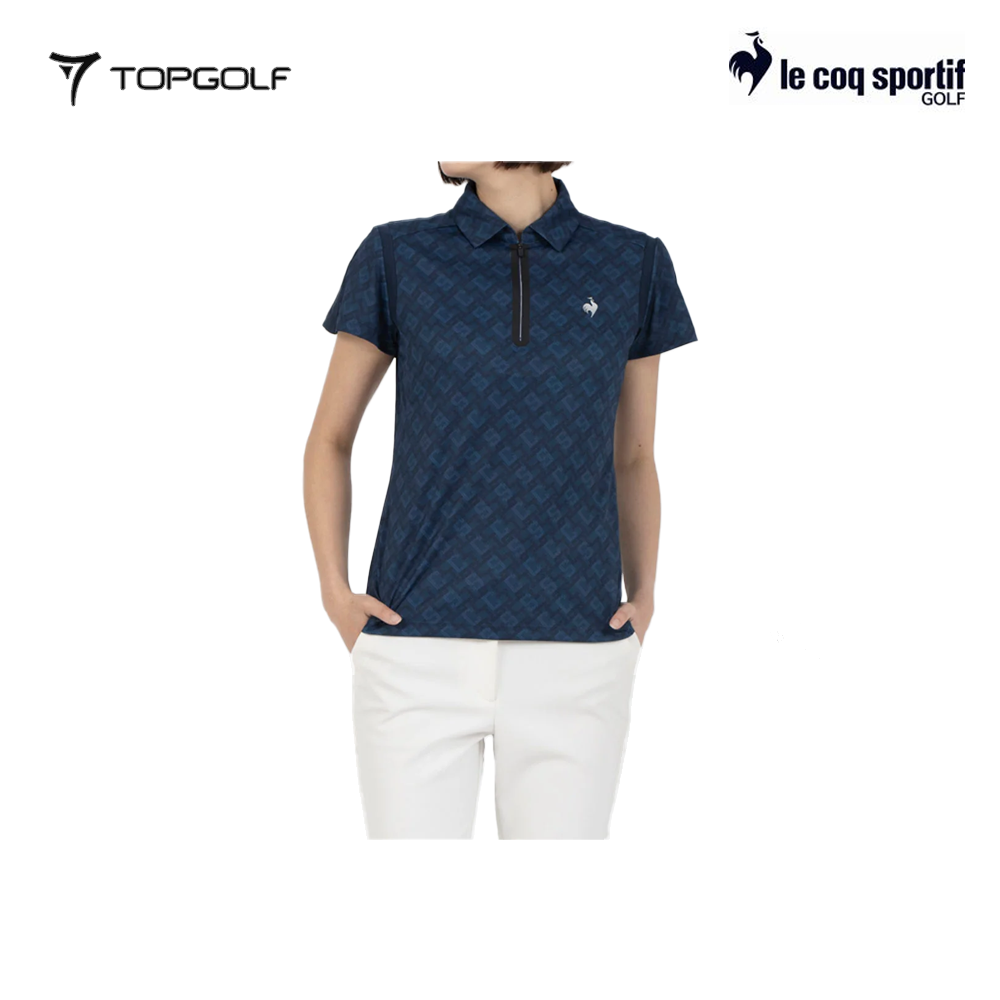 LE COQ POLO WOMEN LG5SHSR3L RJM HALF ZIP MONOGRAM NV00 25SS