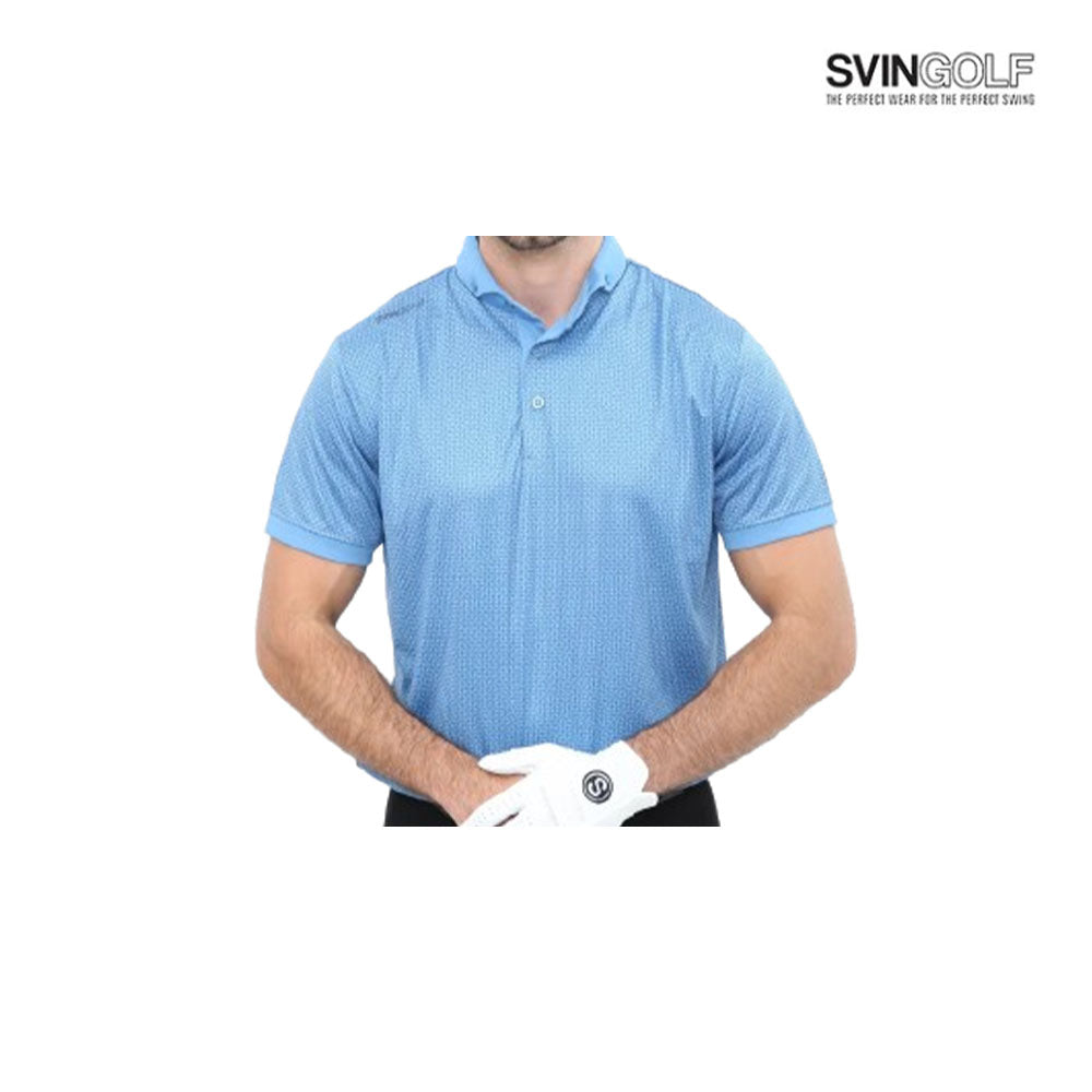 POLO SHIRT SVINGOLF KAWUNG MOZAIC LICHEN BLUE