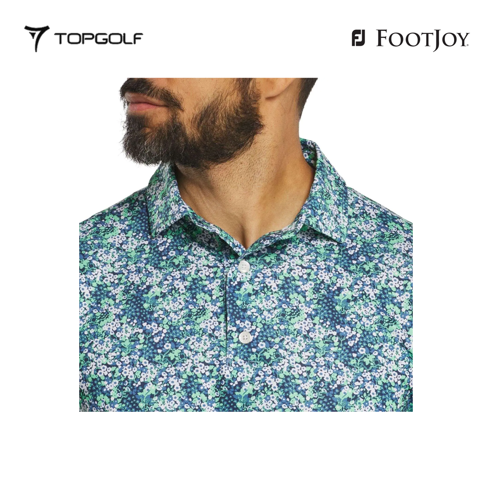 FOOTJOY POLO MEN 37461 FF GARDEN PRT LSL NAVY 25FW 26
