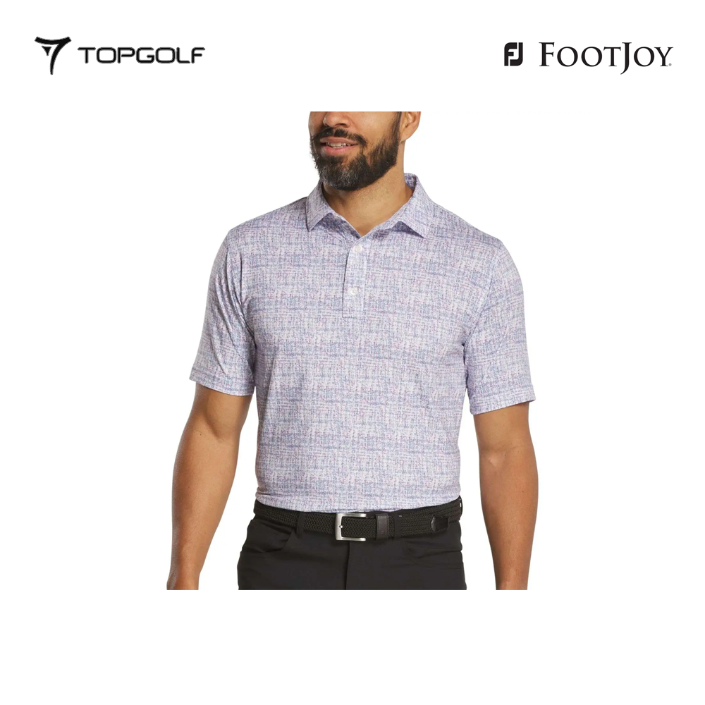 FOOTJOY POLO MEN 37473 FF TWEED PRT LSL HIGH TIDE BL PATTERN 25FW 26
