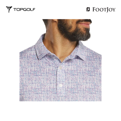 FOOTJOY POLO MEN 37473 FF TWEED PRT LSL HIGH TIDE BL PATTERN 25FW 26