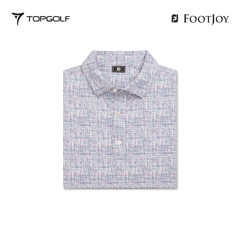FOOTJOY POLO MEN 37473 FF TWEED PRT LSL HIGH TIDE BL PATTERN 25FW 26