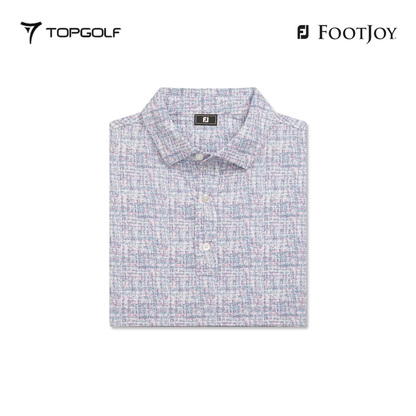 FOOTJOY POLO MEN 37473 FF TWEED PRT LSL HIGH TIDE BL PATTERN 25FW 26