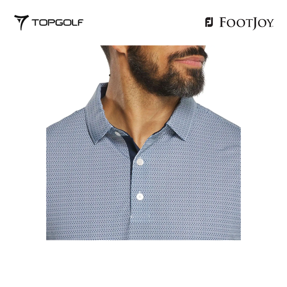 FOOTJOY POLO MEN 37476 FF TEE GEO PRT LSL NAVY 25FW 26
