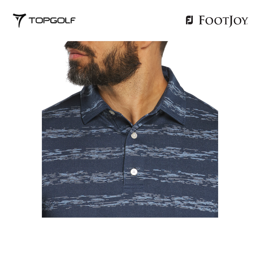 FOOTJOY POLO MEN 37482 FF IKAT STRIPE LSL NAVY 25FW 26