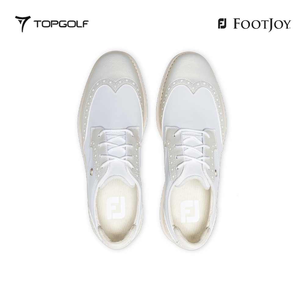 FOOTJOY SHOES WOMEN 97940 W FJ TRADITIONS LACED WH/WH/GD