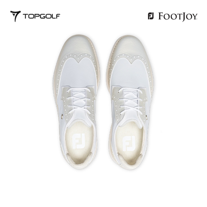 FOOTJOY SHOES WOMEN 97940 W FJ TRADITIONS LACED WH/WH/GD