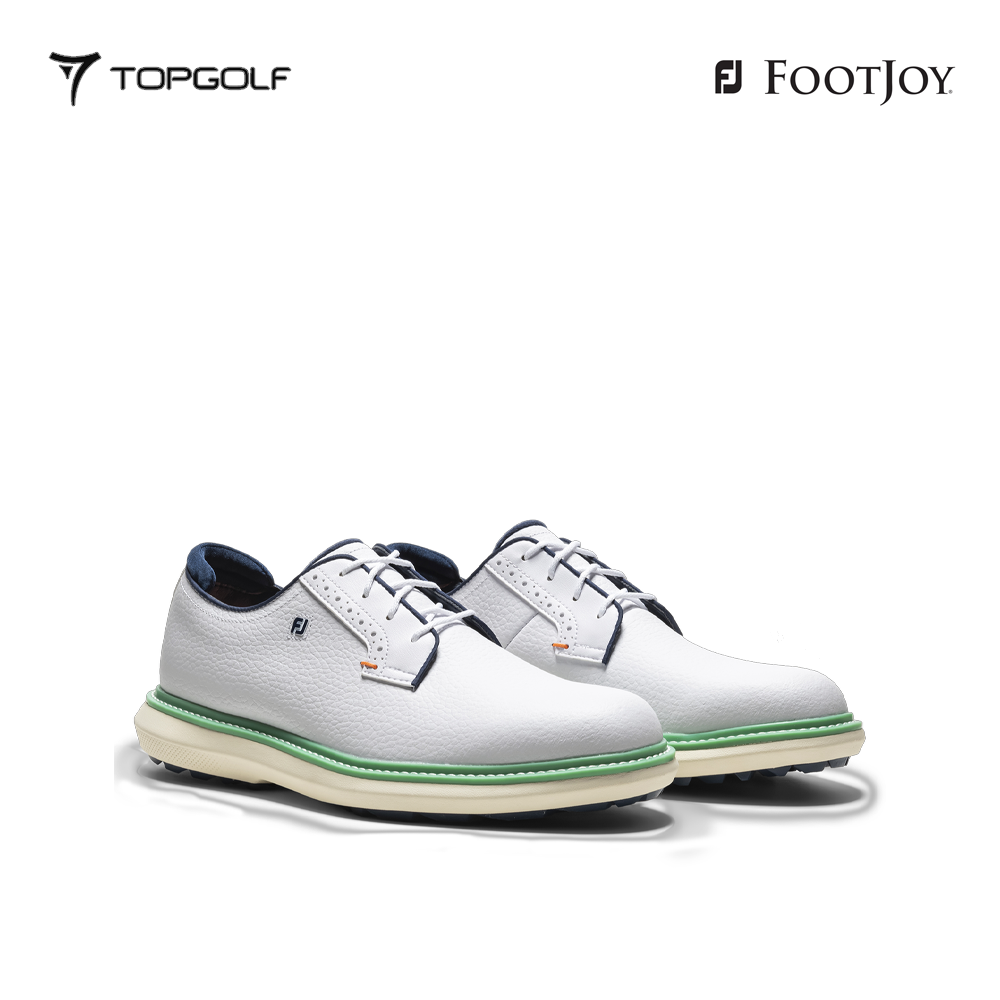 FOOTJOY SHOES M 57975 XW TRADITIONS LACED WH/NV/TL