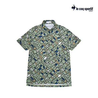 atasan pria golf Le Coq Polo M Lg5Shs03M Mondrian Logo Short Sleeve Kh00 25Ss