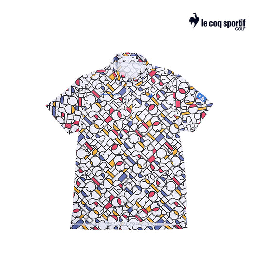 atsan pria golf Le Coq Polo M Lg5Shs03M Mondrian Logo Short Sleeve Wh00 25Ss