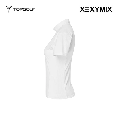 XEXYMIX RIBBED MOCK NECK SLIMFIT SHORT SLEEVE XGFST04J2 WHITE