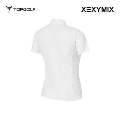 XEXYMIX RIBBED MOCK NECK SLIMFIT SHORT SLEEVE XGFST04J2 WHITE