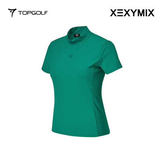 XEXYMIX RIBBED MOCK NECK SLIMFIT SHORT SLEEVE XGFST04J2 GREEN