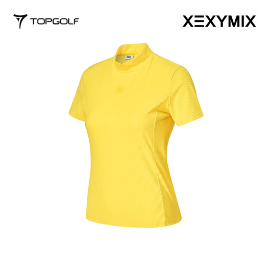 XEXYMIX RIBBED MOCK NECK SLIMFIT SHORT SLEEVE XGFST04J2 YELLOW
