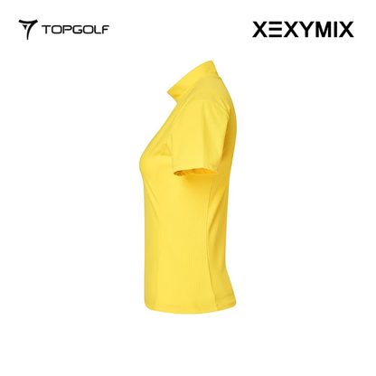 XEXYMIX RIBBED MOCK NECK SLIMFIT SHORT SLEEVE XGFST04J2 YELLOW