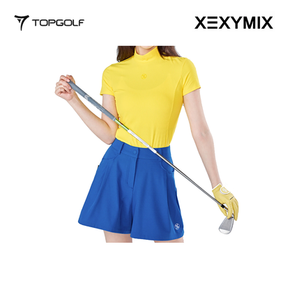 XEXYMIX RIBBED MOCK NECK SLIMFIT SHORT SLEEVE XGFST04J2 YELLOW