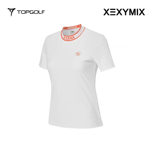 XEXYMIX EMBOSSED JACQUARD LOGO SHORT SLEEVE XGFST07J2 WHITE
