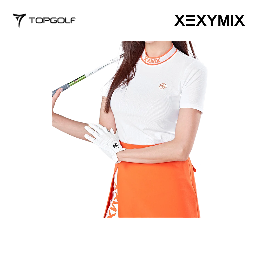 XEXYMIX EMBOSSED JACQUARD LOGO SHORT SLEEVE XGFST07J2 WHITE