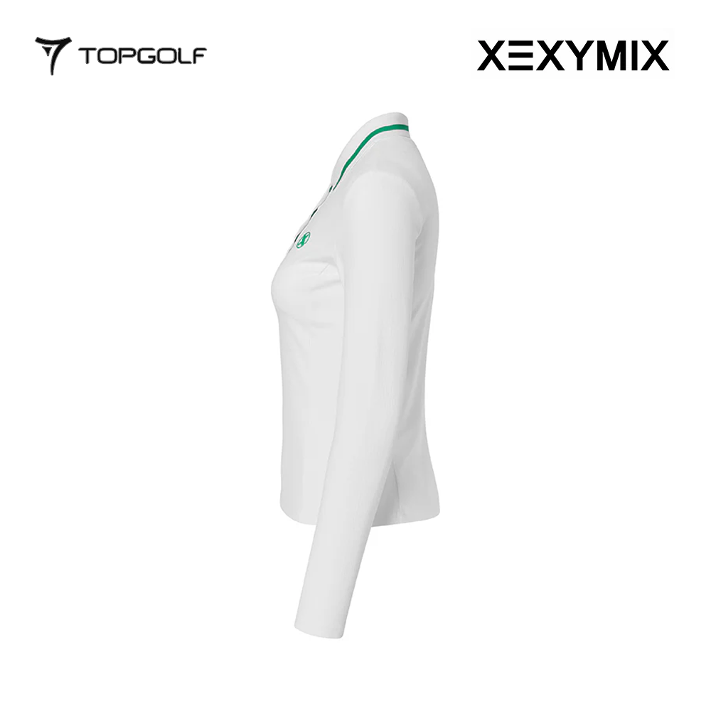 XEXYMIX RIBBED LINE POLO LONG SLEEVE XGFLT01J1 WHITE