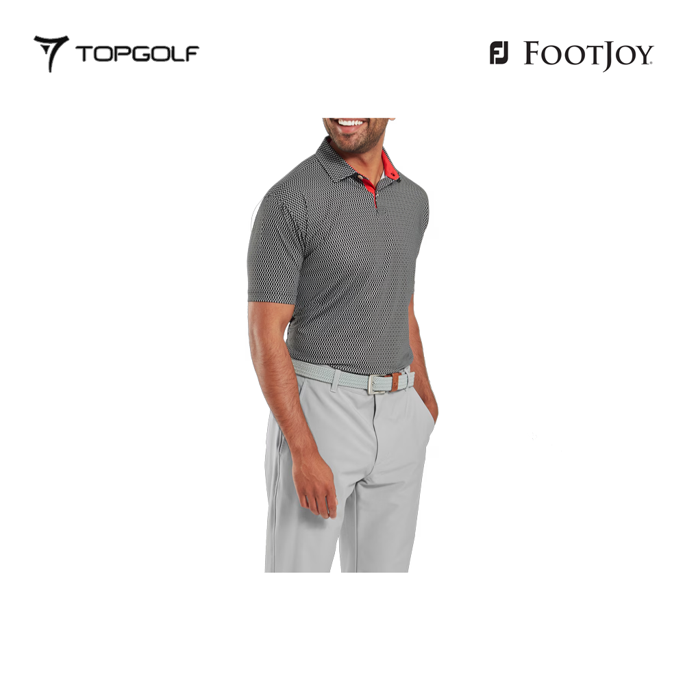 FOOTJOY POLO 32586 FS IRONGATE PRT LSL BLACK