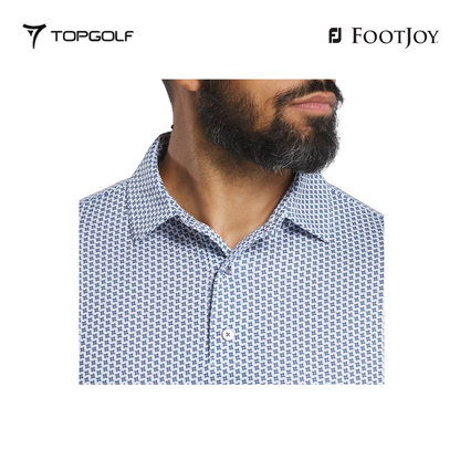 FOOTJOY POLO 32570 FS HOUNDSTOOTH GEO LSL WHITE