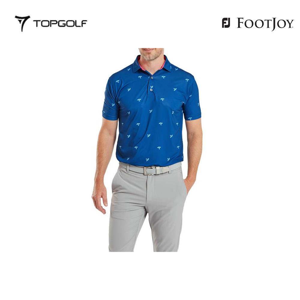 FOOTJOY POLO MAN 82331 ES THISTLE PRT LSL AF DPBLUE #S