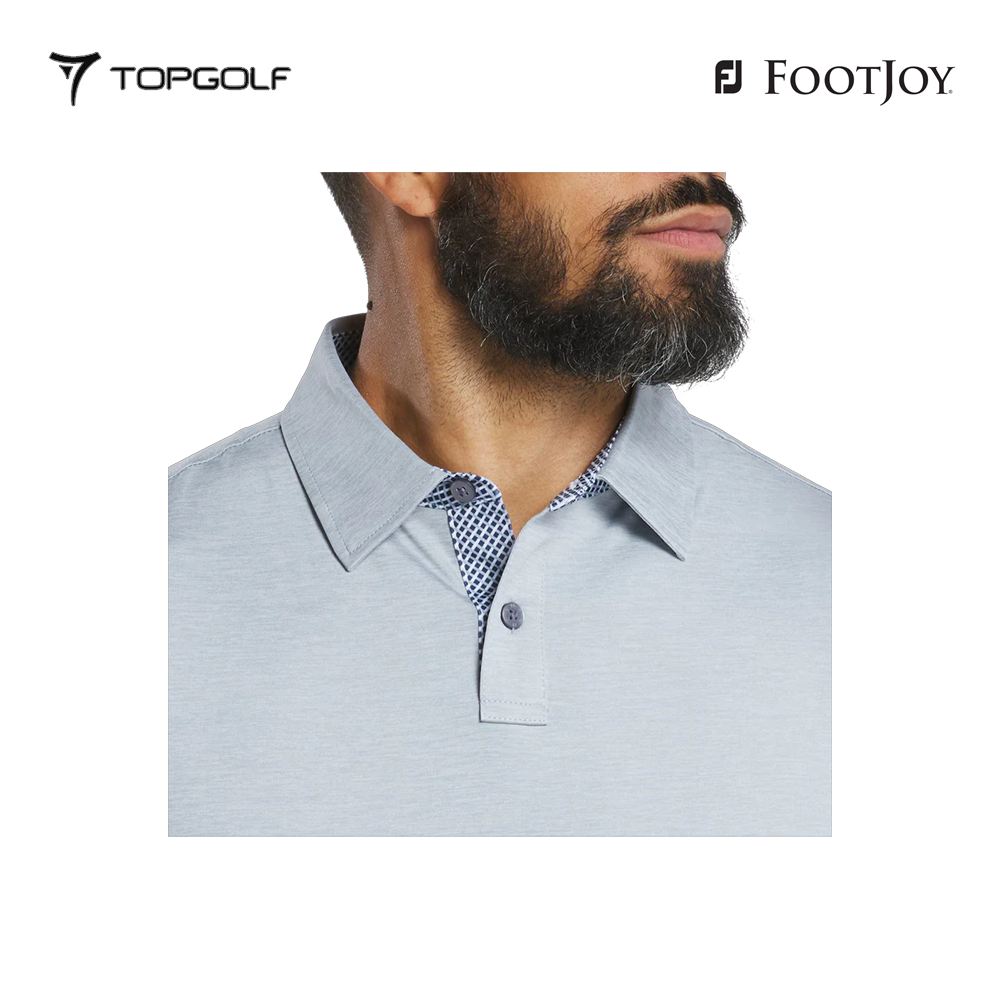 FOOTJOY POLO 32579 FS HTHR LSL LATTICE TRIM GREY