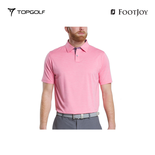 FOOTJOY POLO 32578 FS HTHR LSL LATTICE TRIM PINK