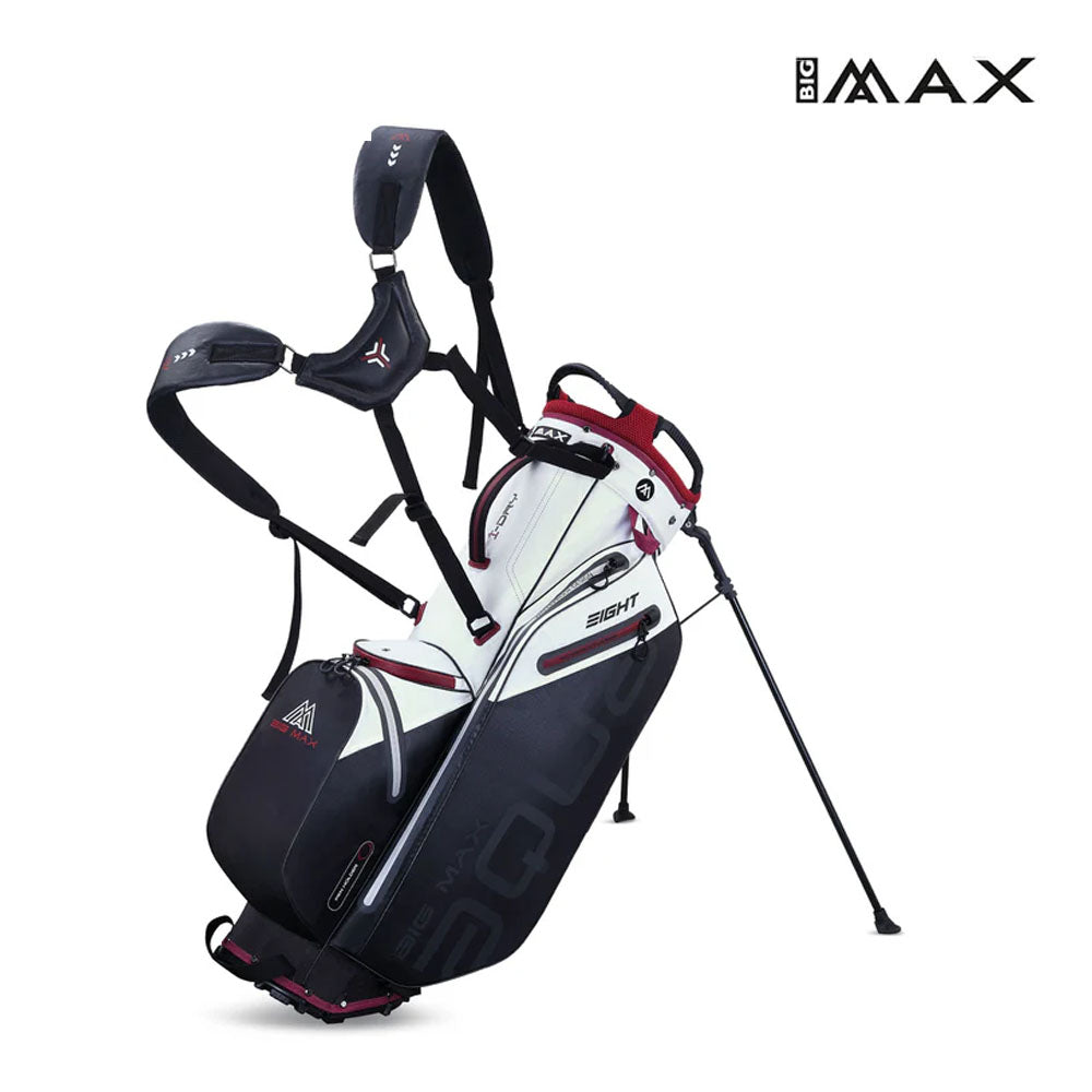 BIG MAX STAND BAG AQUA EIGHT G WH/BK/MERLOT