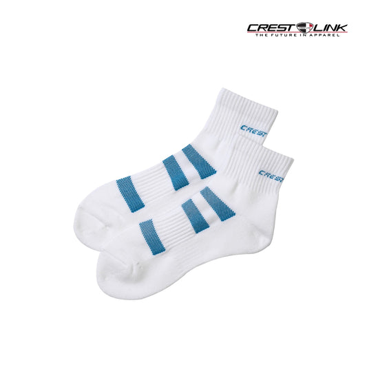 CREST LINK SOCKS UNI 89781278 MID-LENGTH WHITE/TEAL FR