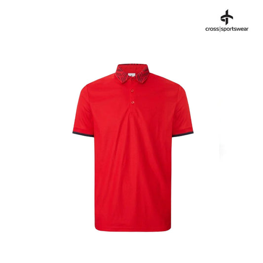 CROSS POLO SHIRT M COLLAR BLOCK 1326641-347 RED