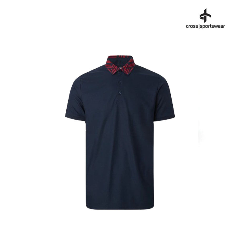 CROSS POLO SHIRT M COLLAR BLOCK 1326641-498 NAVY