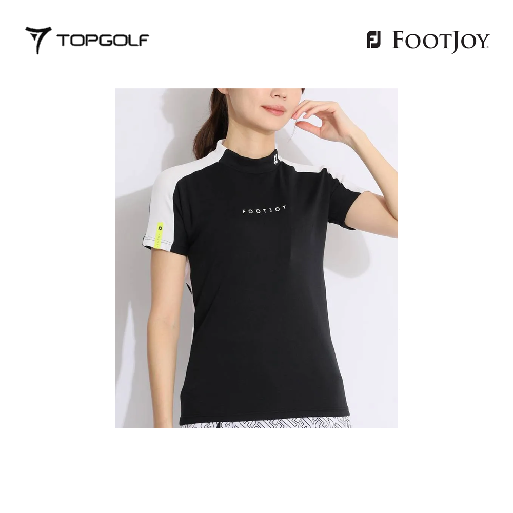 FOOTJOY POLO 81923 W ES JP W SOLID MOCK NECK BK