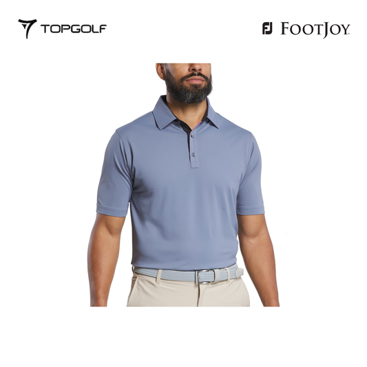 FOOTJOY POLO 32567 FS SOLID PIQUE BAND SLV FLINT