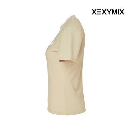 XEXYMIX EMBOSSED JACQUARD LOGO SHORT SLEEVE XGFST07J2 BEIGE