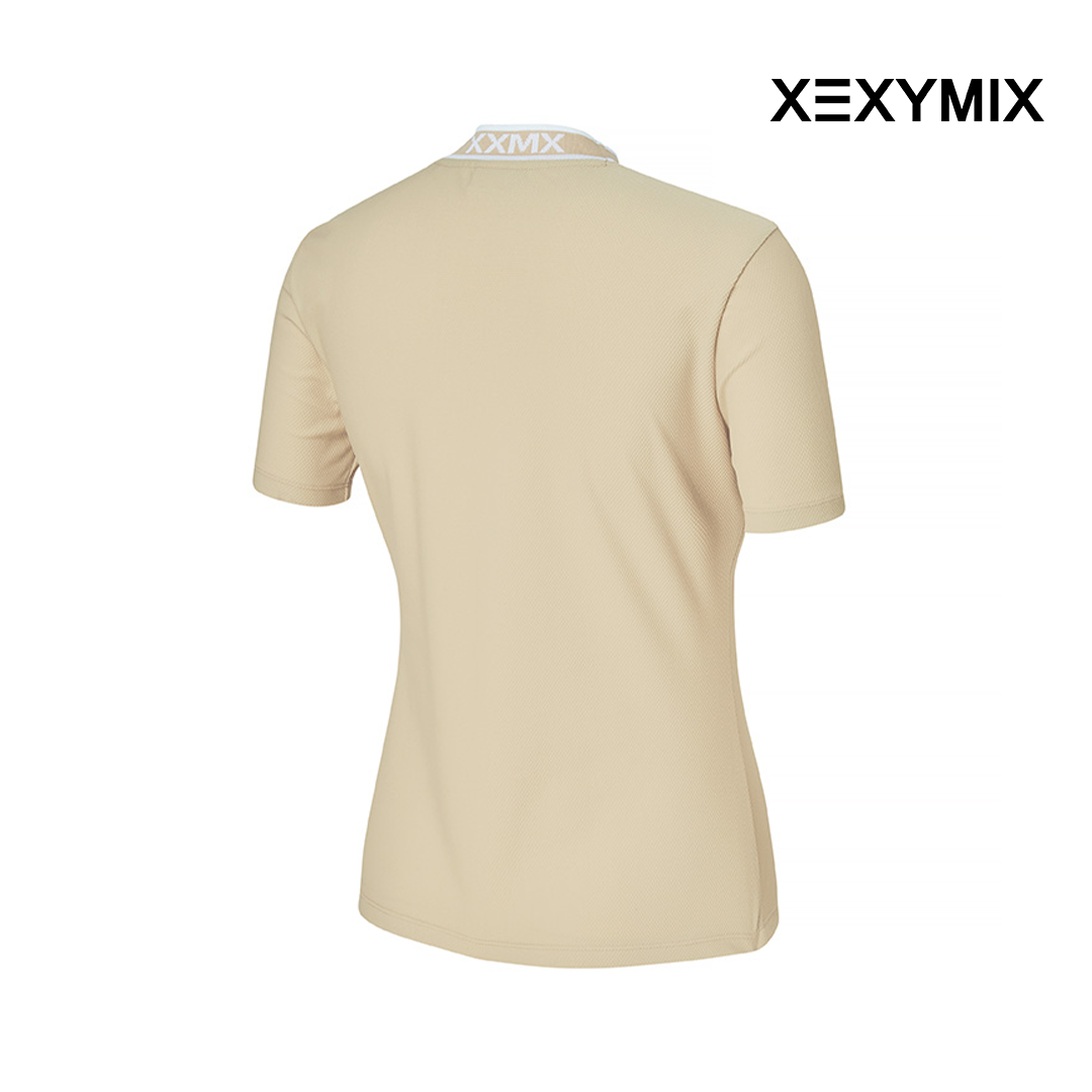 XEXYMIX EMBOSSED JACQUARD LOGO SHORT SLEEVE XGFST07J2 BEIGE