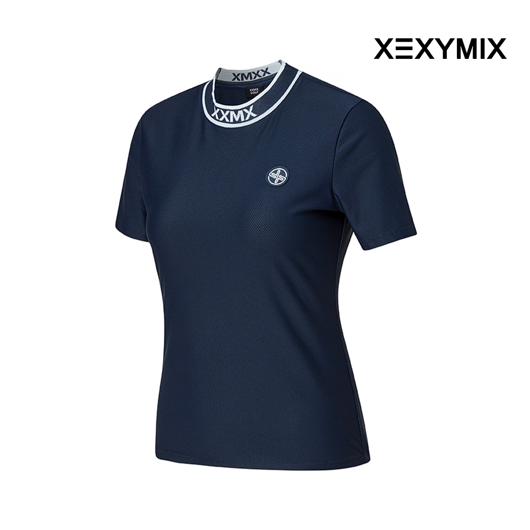 XEXYMIX EMBOSSED JACQUARD LOGO SHORT SLEEVE XGFST07J2 DARK NAVY