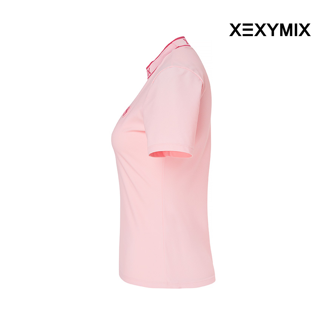 XEXYMIX EMBOSSED JACQUARD LOGO SHORT SLEEVE XGFST07J2 LIGHT PINK