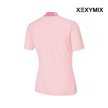 XEXYMIX EMBOSSED JACQUARD LOGO SHORT SLEEVE XGFST07J2 LIGHT PINK